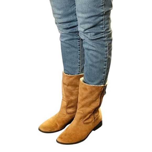 MAURICE'S REGINA FOX FUR ROLL DOWN ANKLE ZIP BOOTS SIZE 10M - Picture 11 of 16